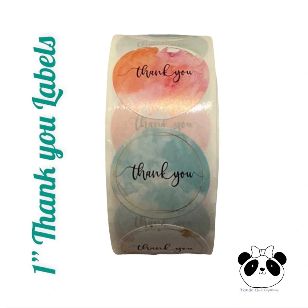 ⭐️ 3 for $22 ~ 300 ct. 1” Watercolor Thank you stickers / labels